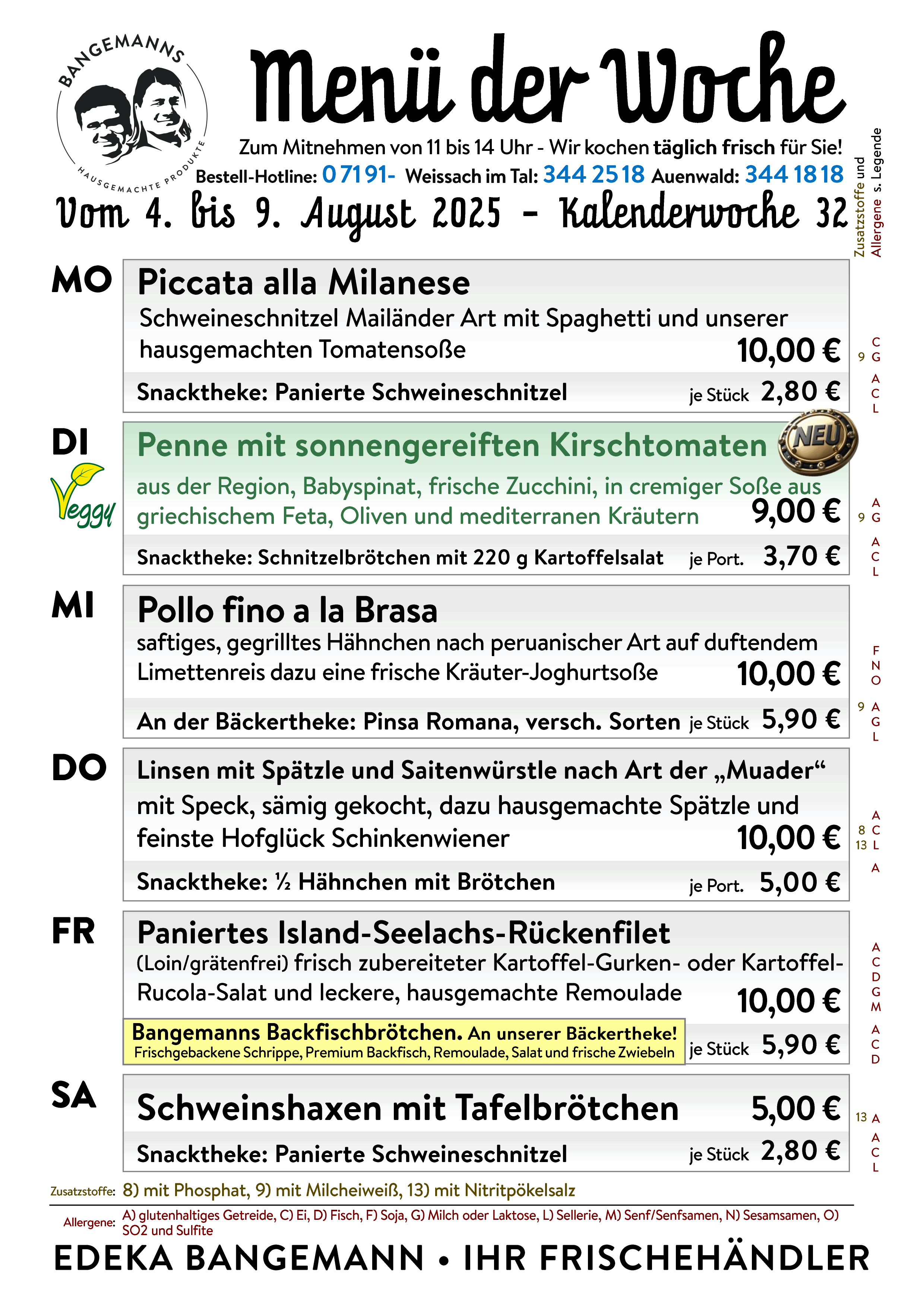 Wochenkarte
